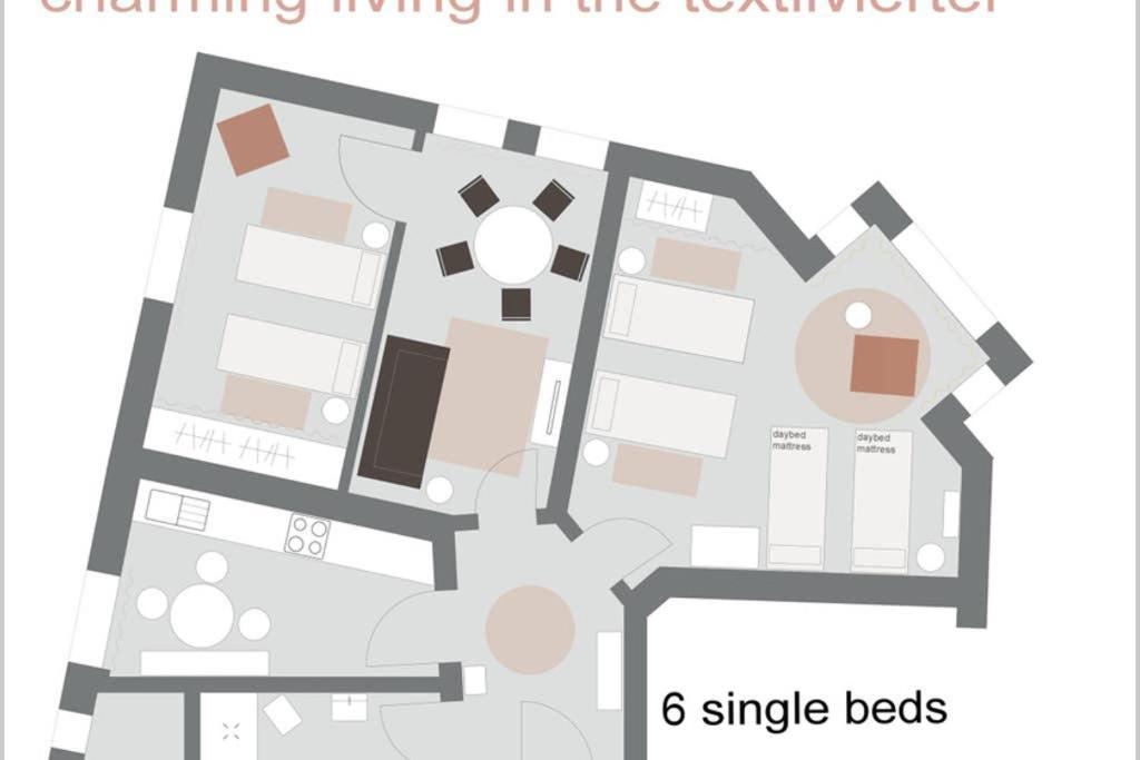 Charmant Leben Im Textilviertel - Stilvolle Wohnung - Zentral Und Ruhig Augsburg Eksteriør billede